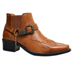 GPBD Herren Vintage Cowboy Boots 2024 – Bottes de moto montantes faites à la main avec chaussures, bottes de moto et de loisirs d'inspiration punk