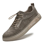 COZOK Zapatillas de deporte de cuero para hombre – Zapatillas informales con plataforma, suelas de PU blancas, sin cordones y con cordones para todas las etiquetas y frecuencias
