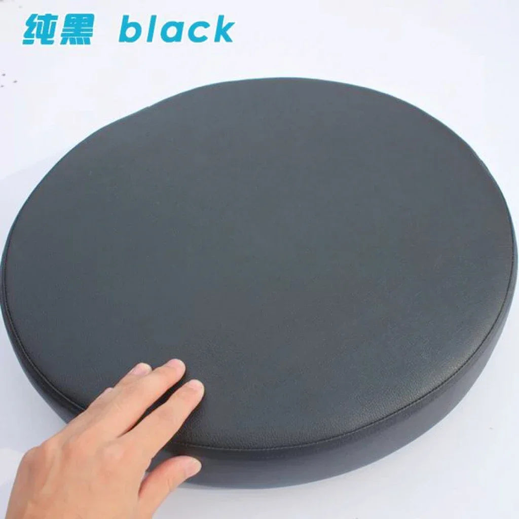 Rundes Sitzkissen aus Kunstleder Ø35 cm – Wasserdichtes, dick gepolstertes Stuhlkissen für Büro, Zuhause & Fahrzeug