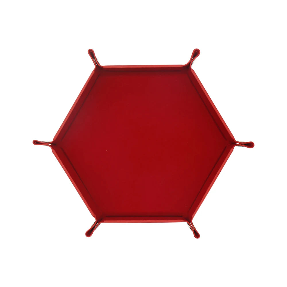 Sechseckiges PU Leder Dice Tray – Hexagonale Leder Ablageschale für Brettspiele, Würfel & Alltagsorganisation