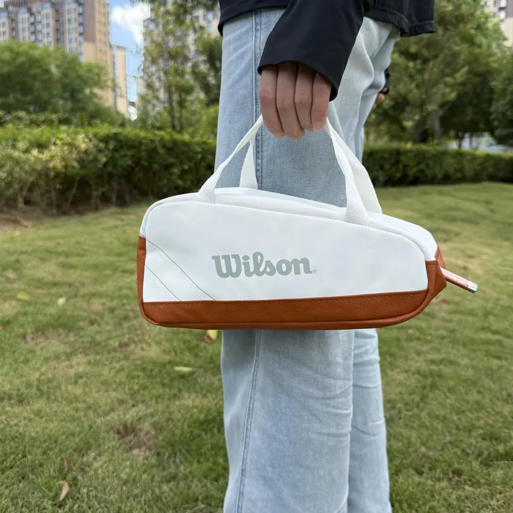Wilson Mini Tennis Tasche aus PU-Leder – Kleine Handtasche für Bälle & Zubehör, Roland Garros Edition