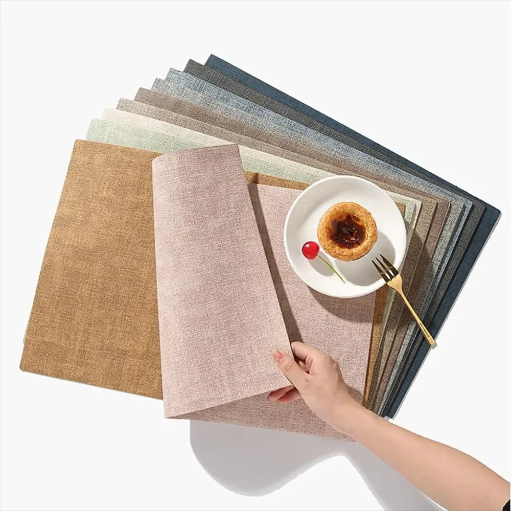 Beidseitige Kunstleder Tischsets – Hitzebeständige, wasserdichte & rutschfeste Platzmatten für Küche & Esszimmer (quadratisch)