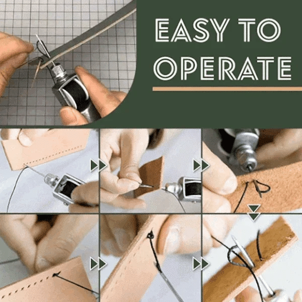 DIY Hand-Nähmaschine für Leder | Gewachster Faden | Lederhandwerk Werkzeugset | Kantenstich &amp; Gürtelreparatur
