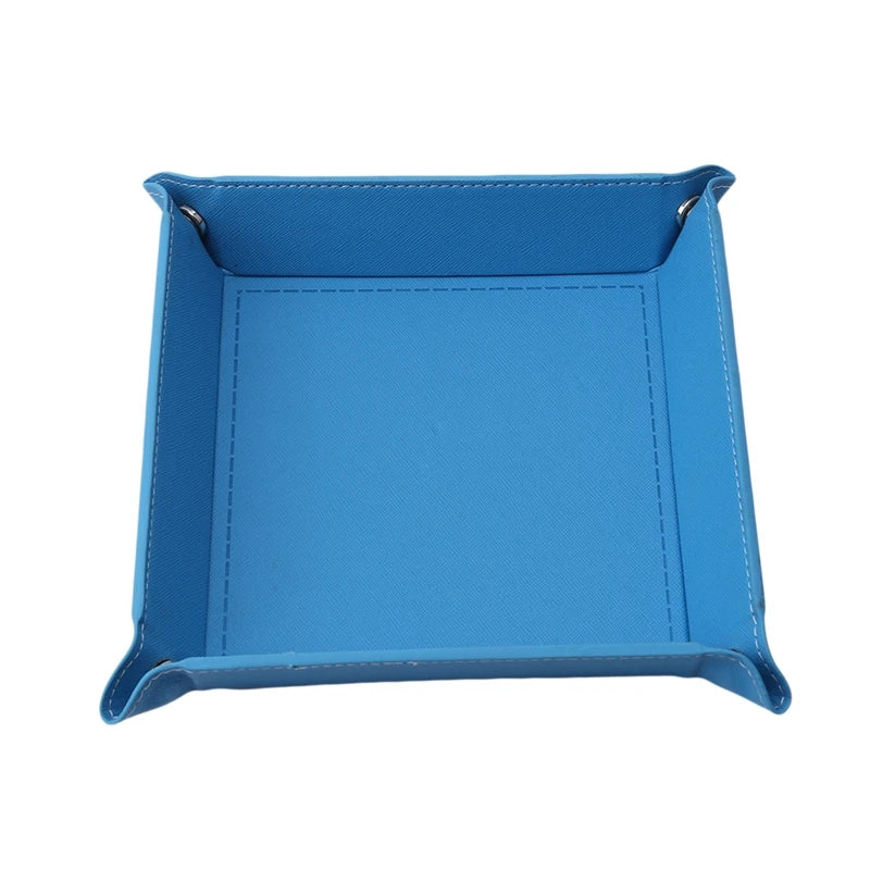 Faltbare PU Leder Ablageschale für Schreibtisch & Flur – Kreative Vier-Ecken-Desk-Tray für Schlüssel, Würfel & Kleinteile