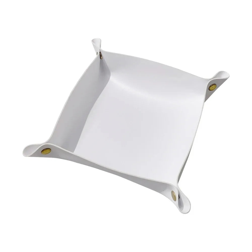 Faltbare Leder Ablageschale 25×25 cm – Elegantes Storage Tray für Schmuck, Schlüssel & Kleinteile