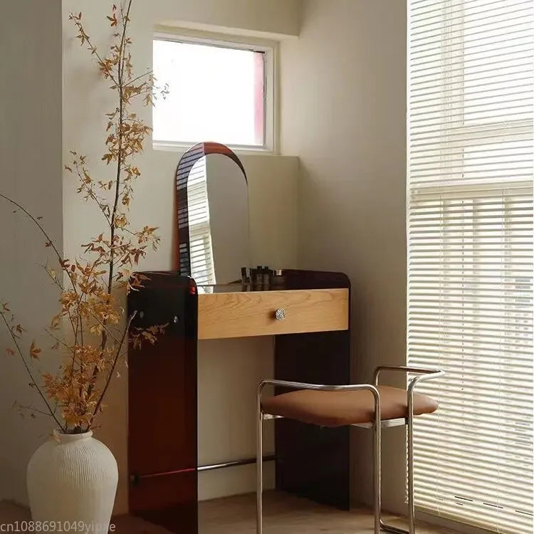 Tabouret de dressing nordique en cuir PU – Tabouret de luxe léger et minimaliste avec cadre métallique pour meubles, meubles et meubles