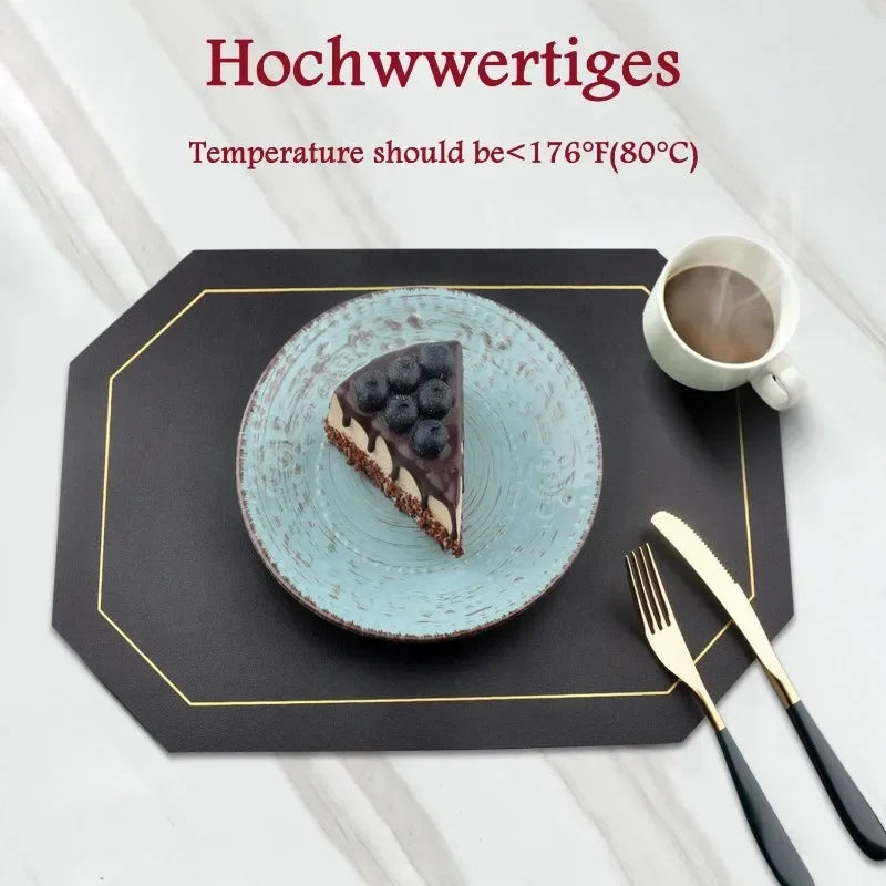 Kunstleder Tischsets – Wasserdichte, ölbeständige & hitzeresistente Platzmatten für Küche, Restaurant & Büro (1/4 Stück, 43 × 30 cm)