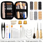 NOTIONSLAND Leder Nähset Heavy Duty – Handnäh- & Polster-Reparaturset mit Großöhrnadeln, Ahlen & Garn