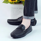 YRZL Herren Loafer aus PU Leder – Atmungsaktive Slip-On Driving Moccasins, rutschfeste Casual Boat Shoes für den Sommer
