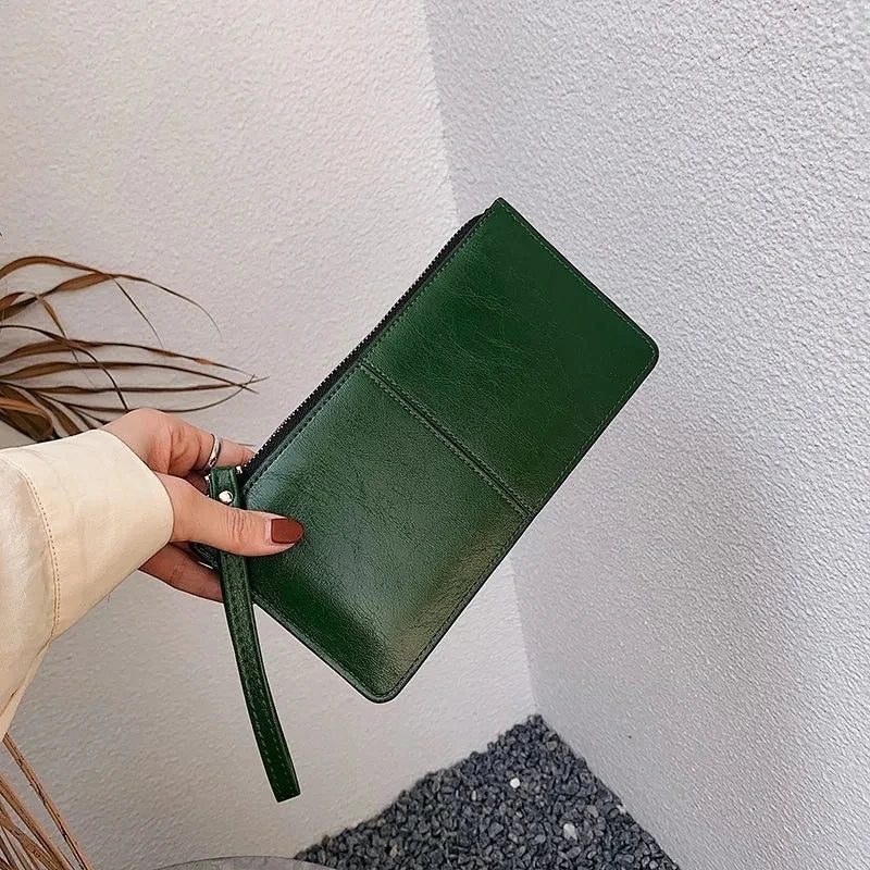 Yogodlns Damen Langgeldbörse aus PU-Leder – Elegante Clutch mit Reißverschluss, Kartenfächern, Münzfach & Handyfach