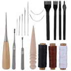 18-teiliges Leder Werkzeug Set – Vielseitiges Leder Nähset für Denim, Teppich, Polster & DIY Lederarbeiten