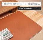 PU Cuir Schreibtischunterlage – Gros tapis de bureau pour bureau, ordinateur portable et jeux en bleu, braun, noir ou rose