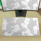 Tapis de souris en cuir Kawaii Katzen XXL – Grand choix de modèles de chasse pour le clavier, ordinateur portable et de bureau 