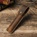 Étui à crayons en cuir Crazy Horse pour 1 à 3 crayons, étui en cuir rétro pour école et bureau 