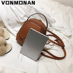 VONMONAN Mini Damen Leder-Rucksack - Mochila de cuero de PU de moda pequeña, suave al tacto y multifuncional