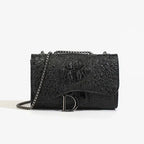 Luxuriöse Damen Umhängetasche aus PU-Leder – Crossbody Handtasche mit Kettenriemen & Pailletten, modische Schultertasche für Alltag & Business