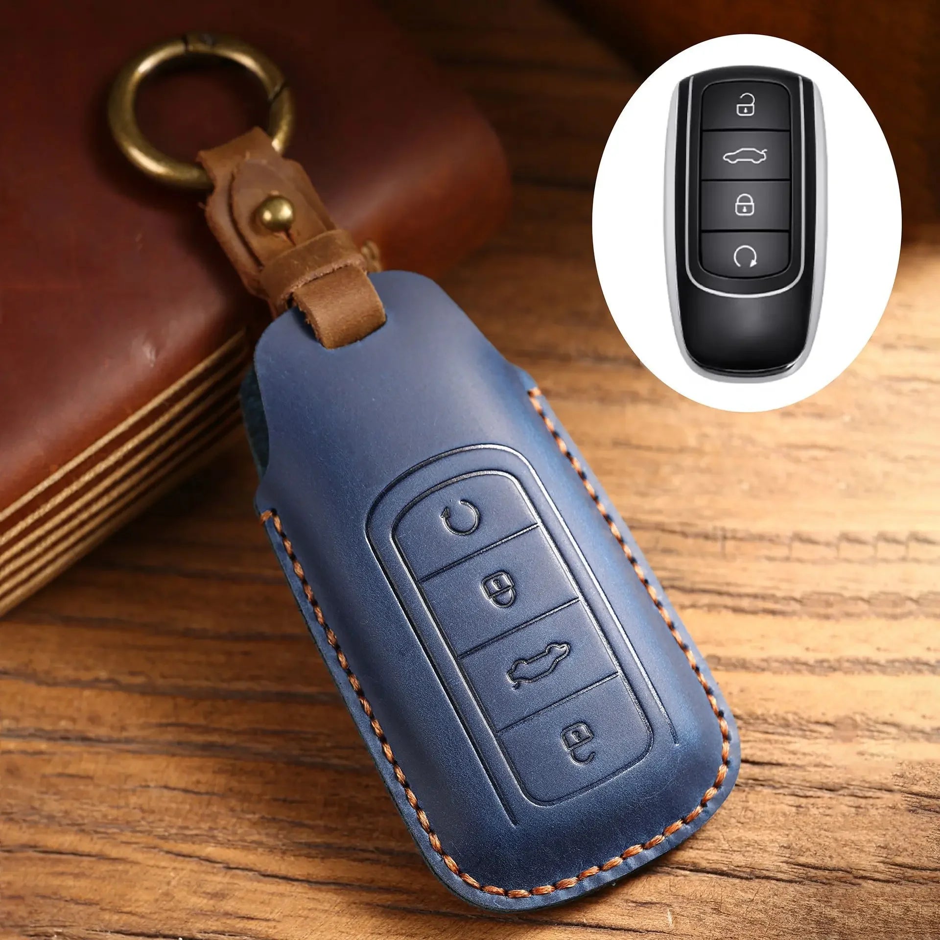 Luxuriöse Leder Autoschlüssel Hülle für Chery Omoda & Tiggo – Premium Key Case mit Schlüsselanhänger für Omoda 5/C5, Tiggo 7/8 Pro Max, Arrizo 5 Plus