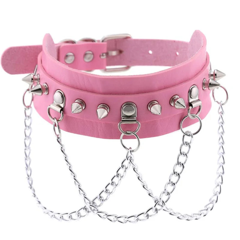 Gargantilla gótica punk con Nieten &amp; Stern – PU-Leder Halsband con Herz, Kreuz &amp; Spikes en estilo Harajuku Y2K para mujeres 