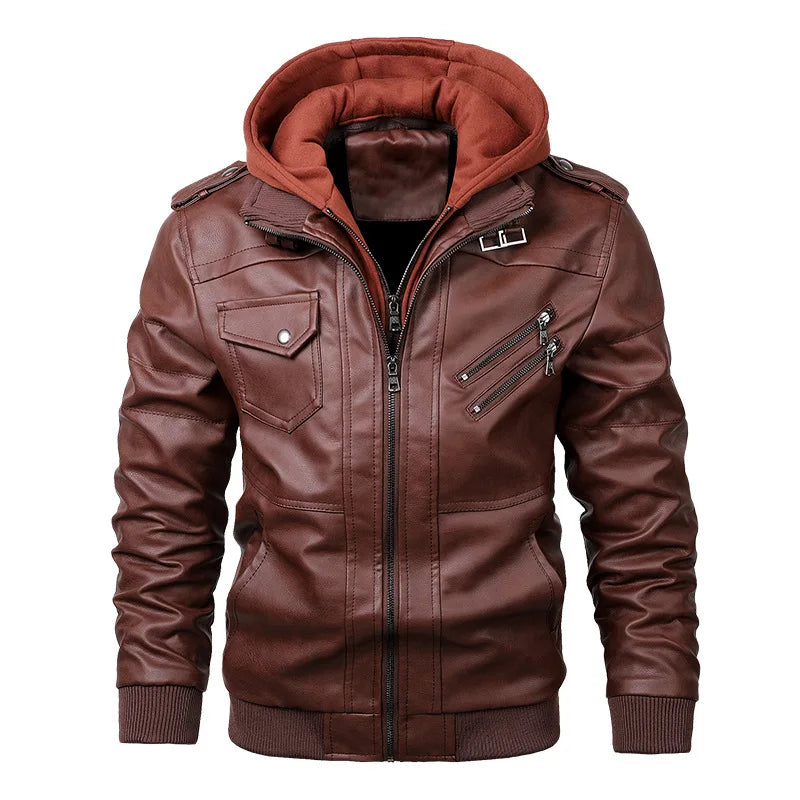 Nuevas chaquetas de cuero KB para hombre, chaquetas casuales de PU para motocicleta de otoño, abrigos de cuero para motociclistas, ropa de marca, talla UE SA722