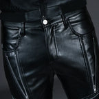 Herren Skinny Biker Lederhose aus Kunstleder – Modische Motorrad- & Clubhose mit Slim Fit für Alltag, Bühne & Freizeit