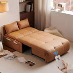 Luxuriöses elektrisches Leder Schlafsofa mit Stauraum – Klappbares Designer Sofa-Bett für Wohnzimmer, Schlafzimmer, Hotel & Apartment