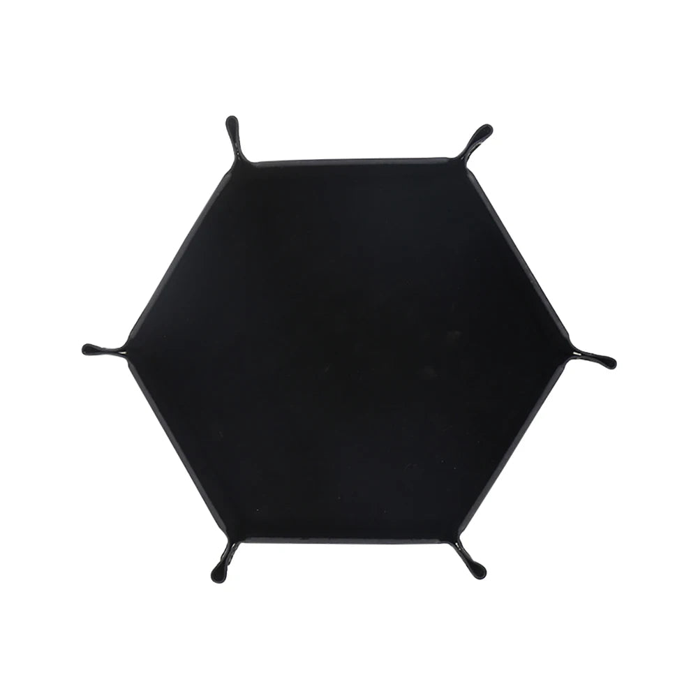 Sechseckiges PU Leder Dice Tray – Hexagonale Leder Ablageschale für Brettspiele, Würfel & Alltagsorganisation