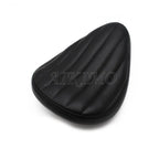 Motos de asiento de cuero con estilo retro Cafe Racer – Flacher Universalsitz para Bobber &amp; Chopper, Stoßdämpfend y vintage-schwarz 