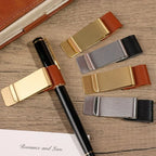 Edelstahl Leder Stiftclip – Porte-stylo pratique et support pour journaux, bureaux et écoles (1–6 pièces) 