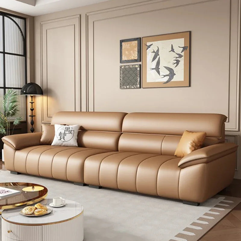 Canapé lounge design en cuir – Italienisches Luxus Wohnzimmersofa aus echtem Leder, moderne et minimaliste