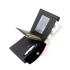 Slim Herren Geldbörse – Kurzform PU Leder Wallet mit Karten-, Foto- &amp; Münzfach