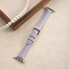 Schmales Lederarmband für Apple Watch – Slim Leather Strap 38–45 mm für Series 3–10, SE & Ultra | Elegantes Wristband aus Leder