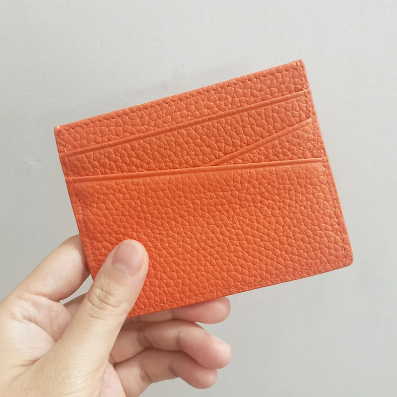 Véritable carte avec initiales – Slim Luxus Card Holder aus Rindsleder für Damen &amp; Herren | Porte-monnaie personnalisé