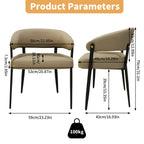 Set aus 2 luxuriösen Esszimmerstühlen aus Mikrofaserleder – Gepolsterte Dining Chairs mit Armlehnen für Küche, Restaurant, Hotel & Büro