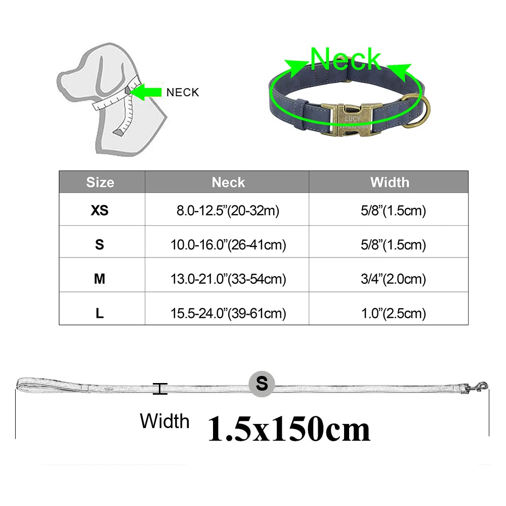 Ensemble personnalisé en cuir pour chiens et laisses – Polstert, mit Metallverschluss für small &amp; mittelgroße Hunde