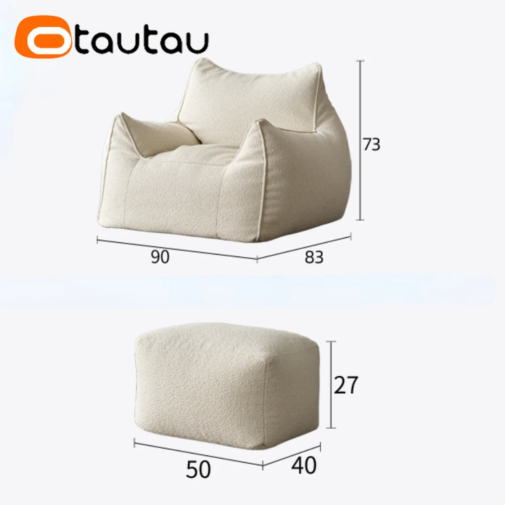 OTAUTAU Bean Bag Sofa Pouf Bezug – Outdoor & Indoor Sitzsack-Hülle ohne Füllung, wasserfester Puff Ottoman für Garten, Camping & Wohnzimmer