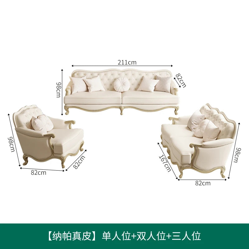 Amerikanisches Light-Luxury Ledersofa – Moderne französische Wohnlandschaft aus echtem Leder, europäisches Ecksofa für stilvolle Wohnzimmer