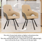 2er Set Drehbare Esszimmerstühle mit Armlehnen – Moderne Polsterstühle aus Mikrofaser-Kunstleder mit hoher Rückenlehne für Küche & Wohnzimmer