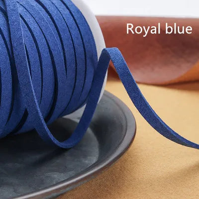 Flaches geflochtenes Kunstveloursband 5 mm – 5 Yards Faux Suede Kordel für Schmuck, Armbänder & DIY Handarbeit