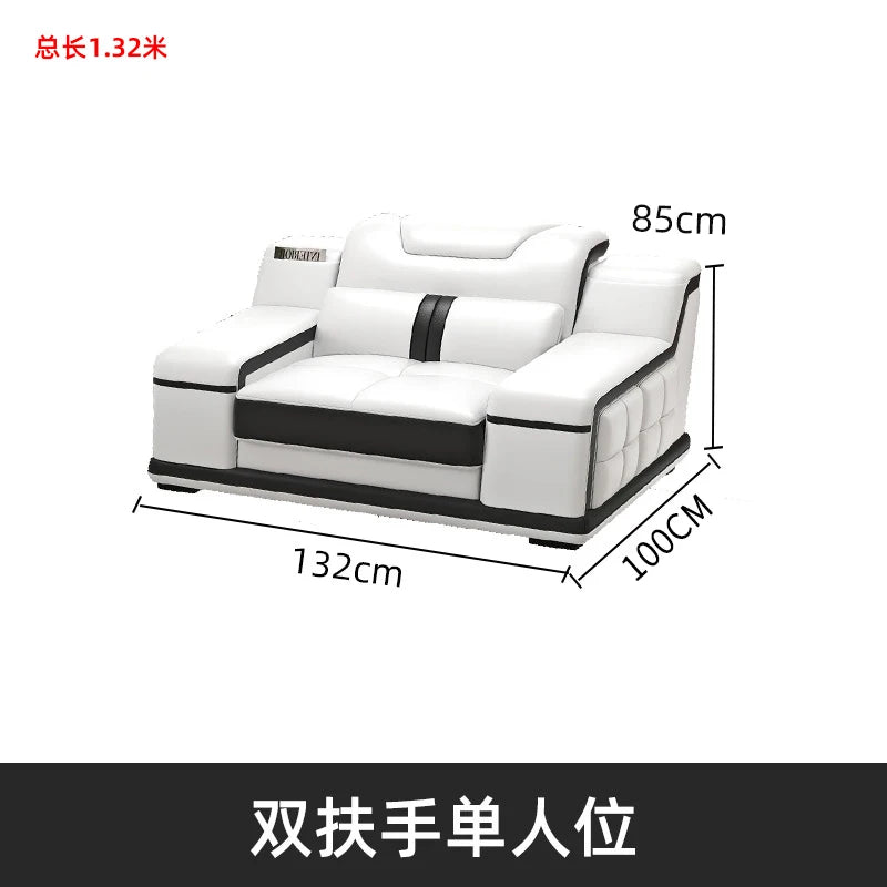 Modernes Luxus Ecksofa en Leder – Canapé multifonctionnel en forme de L, canapé d'immersion design minimaliste pour femmes de style