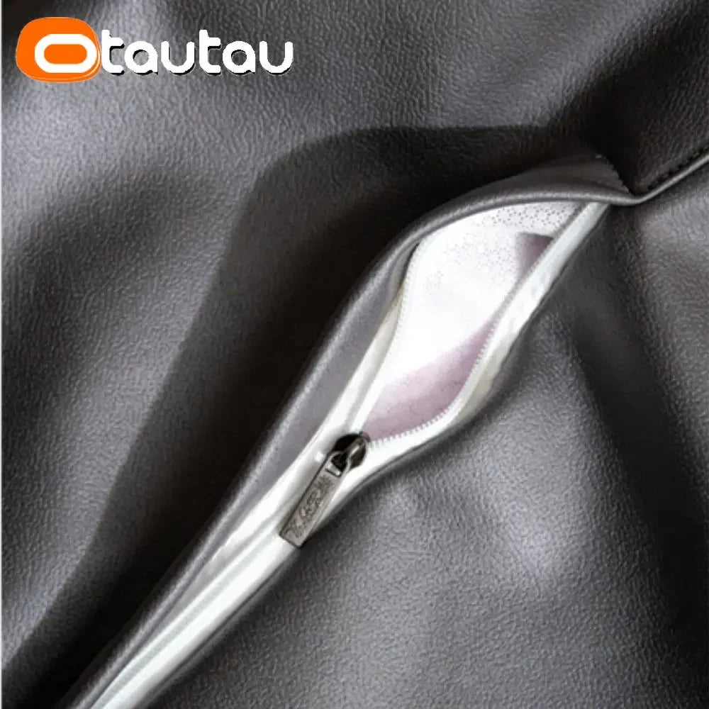 OTAUTAU Puf Sofá aus Kunstleder – Gefüllter Sitzsack 70 cm para mujeres modernas