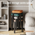 Bunte PU-Esshocker mit dicker Polsterung – Stapelbarer Designer-Sitzhocker für Restaurant, Küche &amp; kleine Räume 