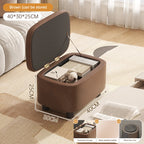 Multifunktionaler Leder Sitzhocker mit Stauraum – Moderner Organizer Ottoman für Wohnzimmer, Flur & Schlafzimmer