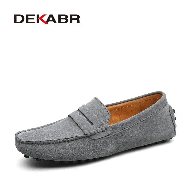 DEKABR Herren Loafer aus echtem Rindsleder – Bequeme Slip-On Mokassins & Driving Shoes in großen Größen bis 49