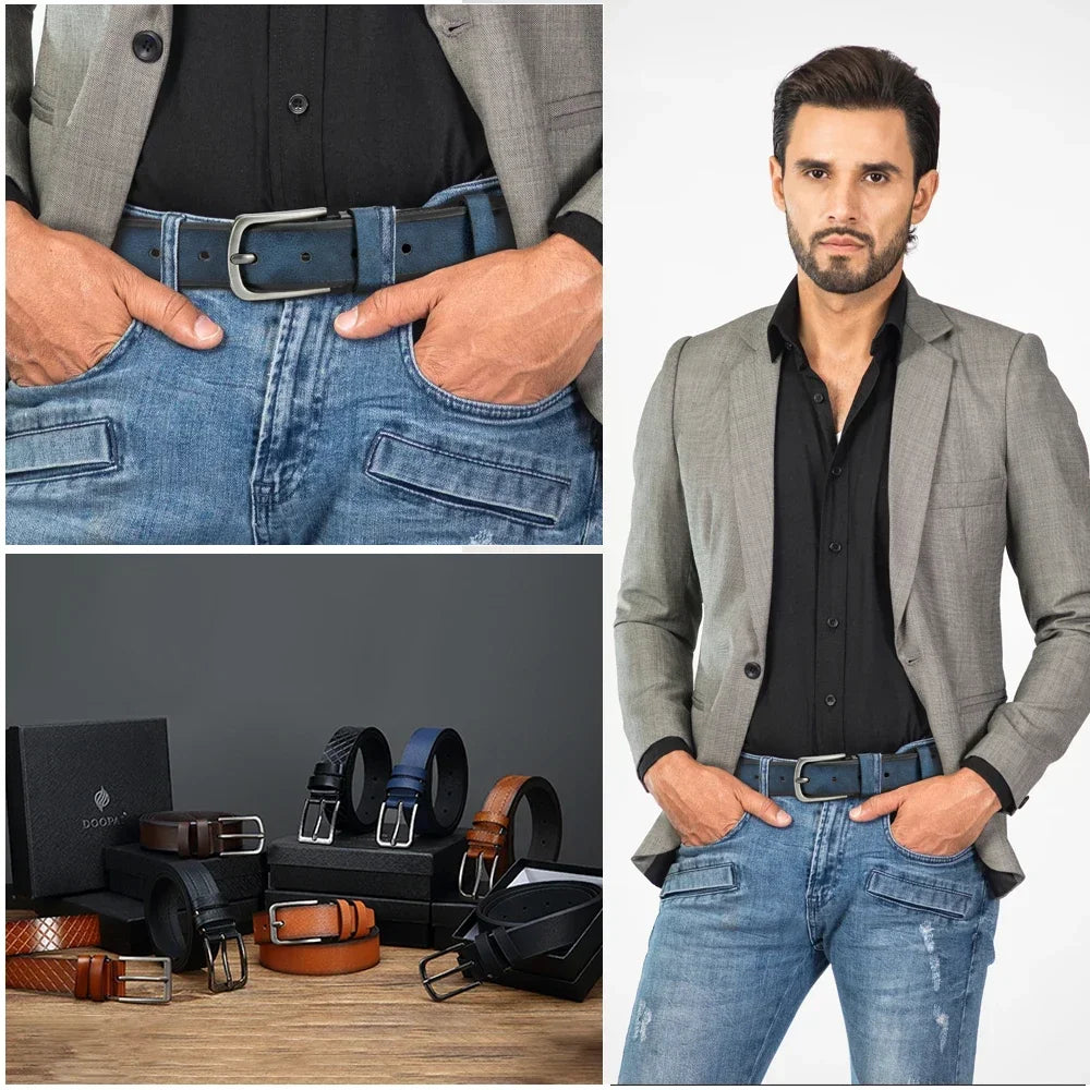 Großer Leder-Gürtel ohne Schnalle – Hochwertiger Ledergürtel für Herren und Damen