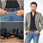 Großer Leder-Gürtel ohne Schnalle – Hochwertiger Ledergürtel für Herren und Damen