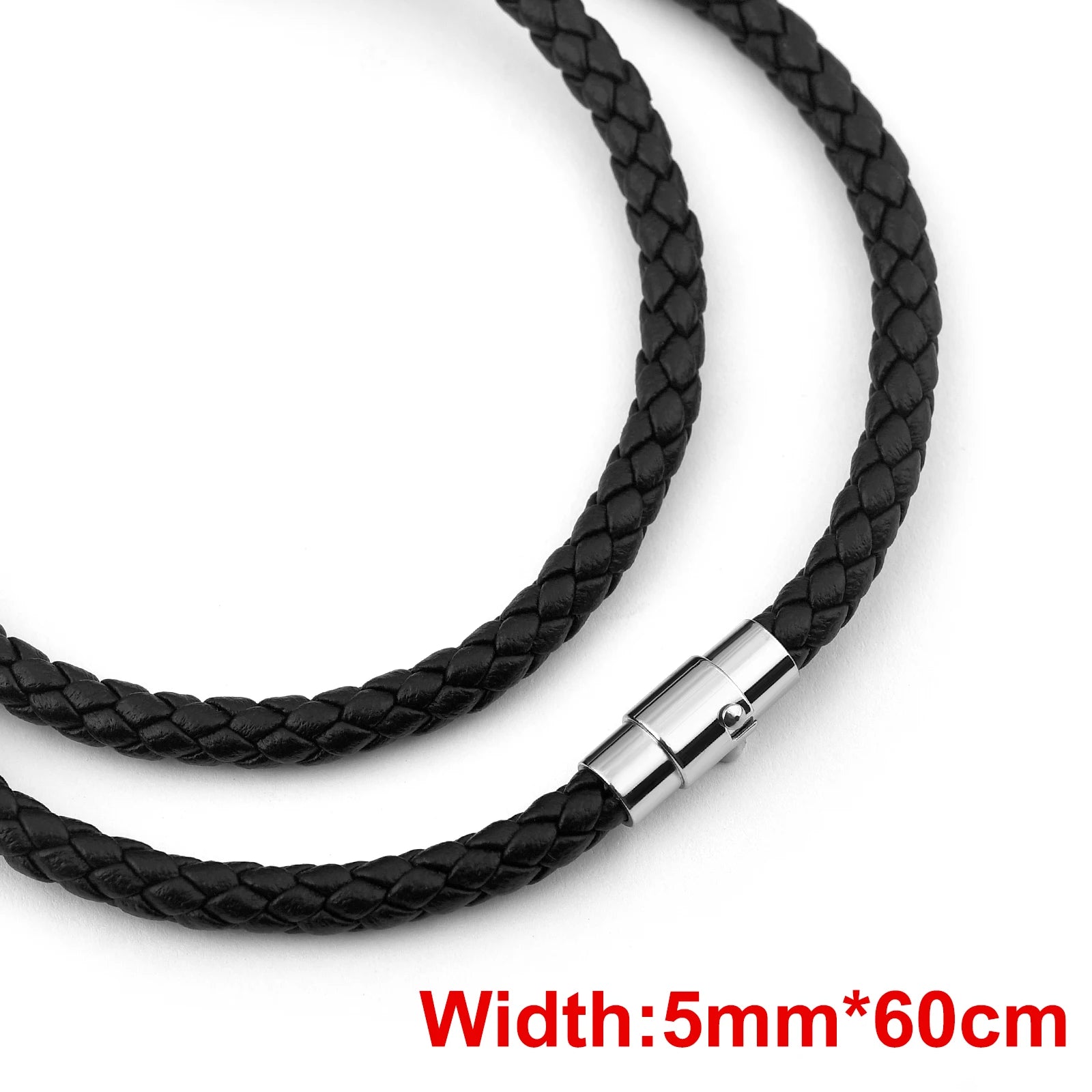 Leder-Wachskordel Halskette mit Edelstahlverschluss – 45/50/60 cm Kette für Damen & Herren, DIY Schmuckzubehör