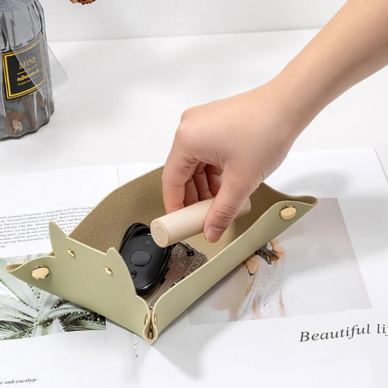PU Leder Ablageschale in Katzenform – Kreativer Organizer für Schreibtisch, Schmuck & Kleinteile