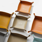 Organiseur de bureau en cuir de style nordique – Organiseur de bureau pliable pour produits de beauté, cosmétiques et cosmétiques | Conception quadratique 