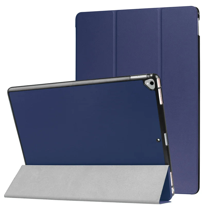 Étui en cuir PU à trois volets pour iPad Pro 12.9 pouces (1. et 2. génération) – Smart Cover avec fonction support pour iPad Pro 12.9 (2015 et 2017) 