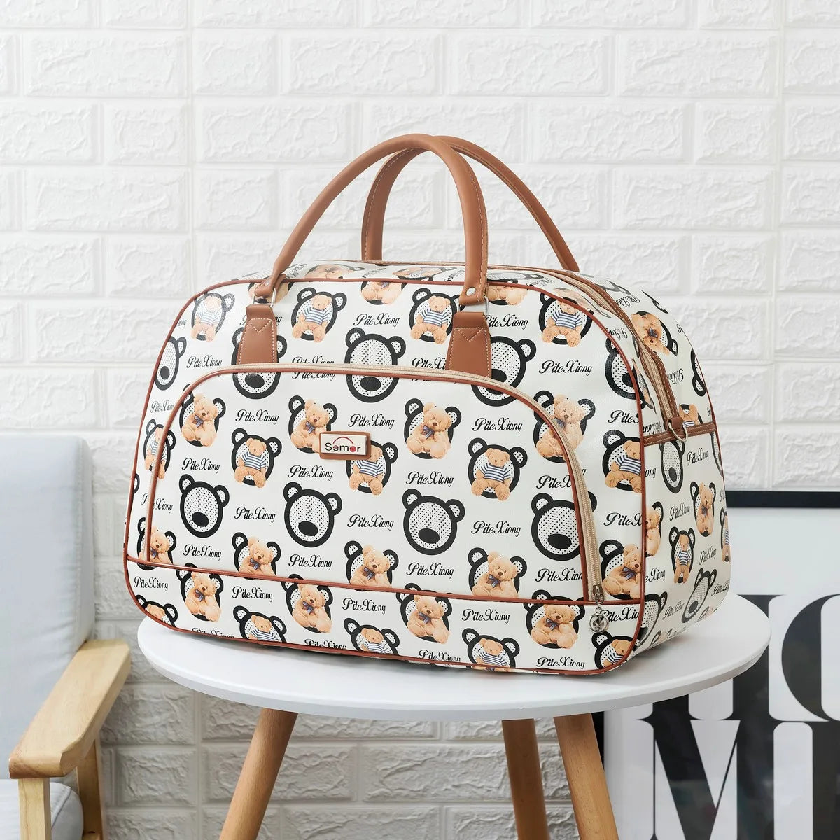 Damen Reise Tote Bag aus PU-Leder – Große wasserdichte Duffle Bag mit viel Stauraum, modische Weekend- & Luggage-Tasche